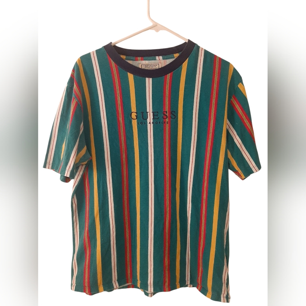 Vintage Guess Colorful Striped Tee